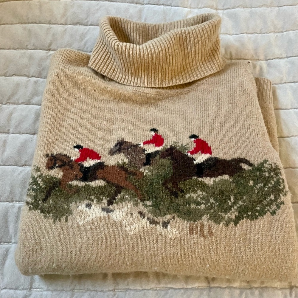 Ralph Lauren vintage horse sweater large